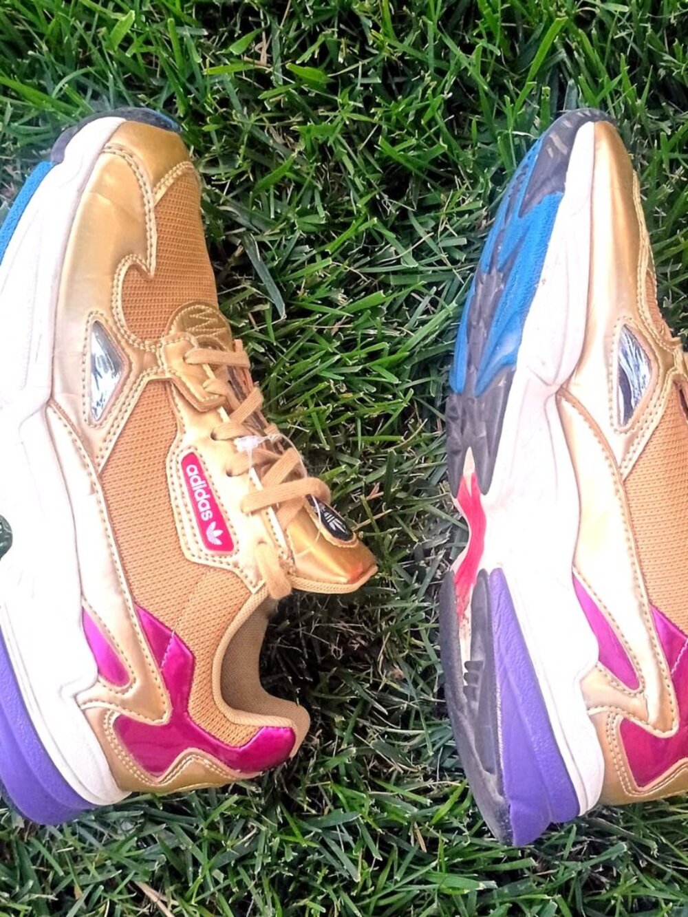 Adidas Falcon Metallic Gold Women's Size 7 Chunky Sneaker